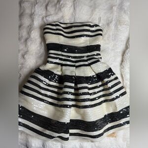 Bebe Black and White Sequin Kids Dress